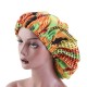 African pattern print bonnet double layer satin bonnet colorful bonnets and satin CAP