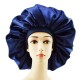 Wholesale Black Silver Extra Large Wide Elastic Band Satin Sleep Cap Bonnet