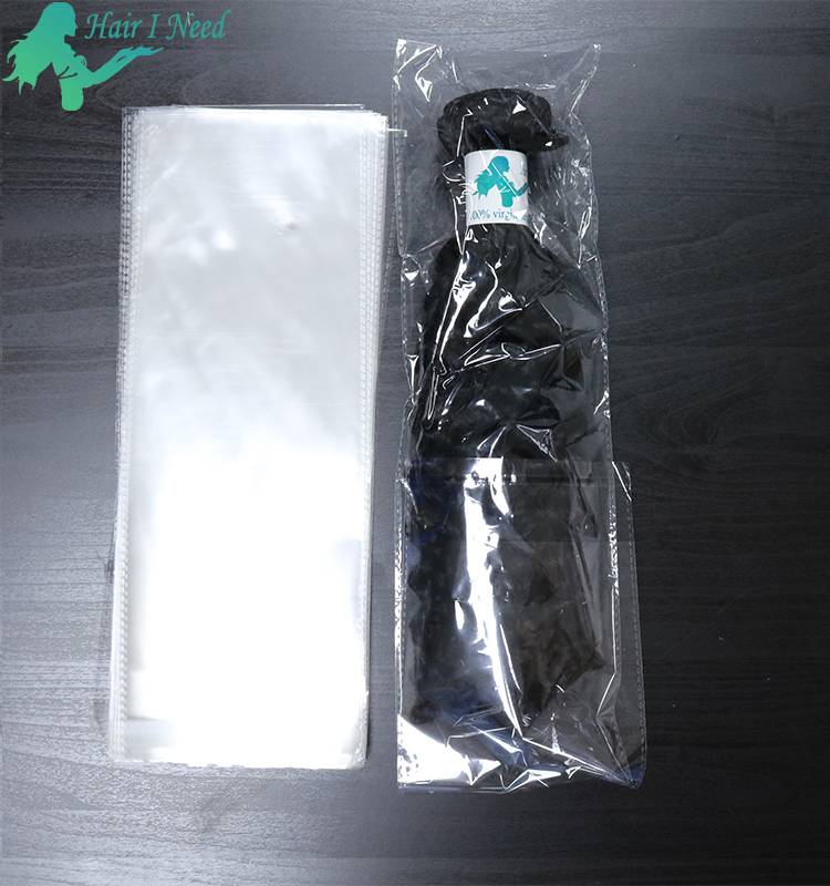 Clear Self Adhesive Seal Plastic Bags Transparent Packaging For Hair Extensions