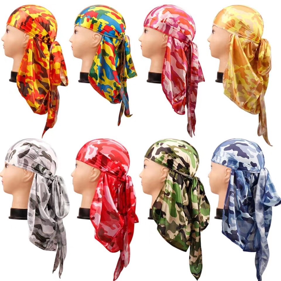 Custom Logo Printing Du rag Hair Sleeping Cap Satin Silk Durag for Men Designer Bonnet